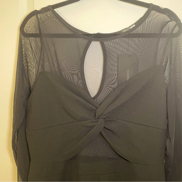 Fashion Nova Sheer Baddie Femme Fatale Jumpsuit - Black - Women 1X - Picture 5 of 7